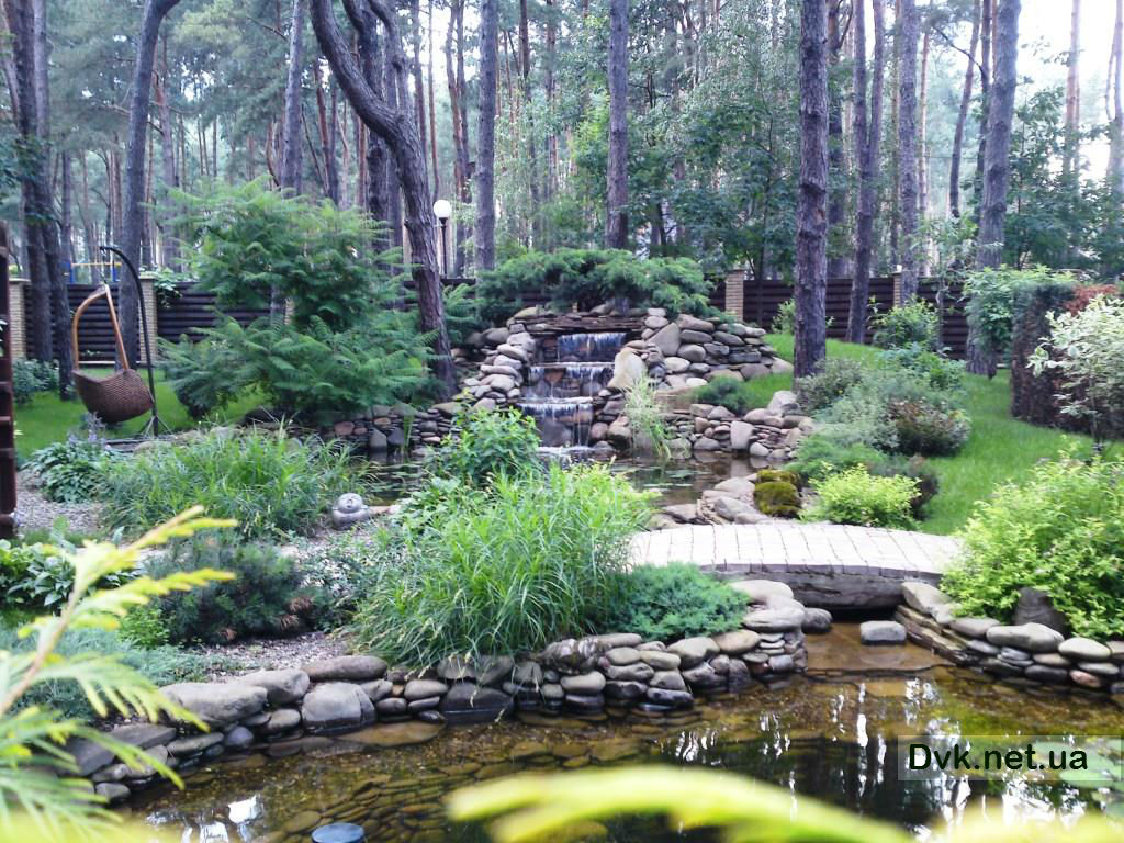 Ponds  with waterfall